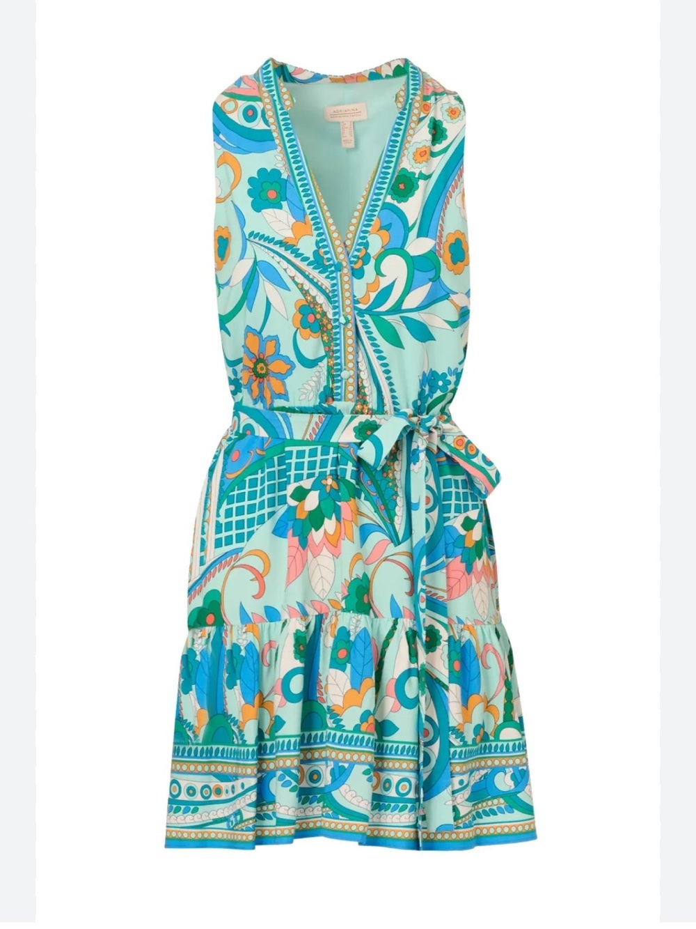 Adrianna Papell Women's Printed Sleeveless A-Line Dress Sz 6